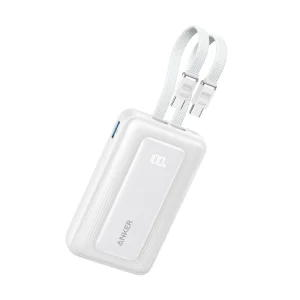 Anker Zolo Powerbank 10000mAh 35w Built-In Dual USB-C Cable – White – A1680H22 – OP