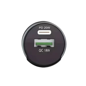 Rofee Smart & Fast Dual Port USB-A 18W & USB-C 20W Car Charger RC-201 Black